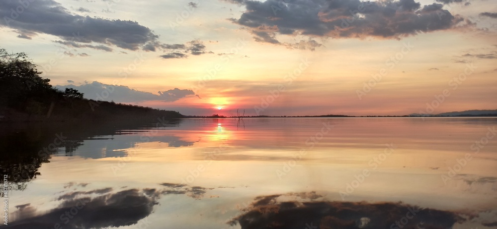 sunset in lake sunset in lake