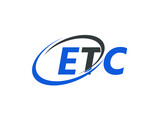 ETC letter creative modern elegant swoosh logo design