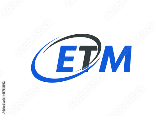 ETM letter creative modern elegant swoosh logo design