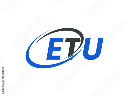 ETU letter creative modern elegant swoosh logo design photo