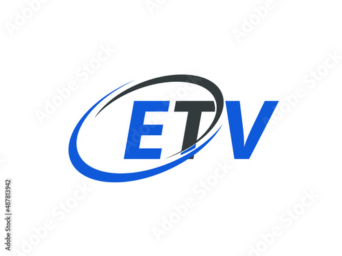 ETV letter creative modern elegant swoosh logo design photo