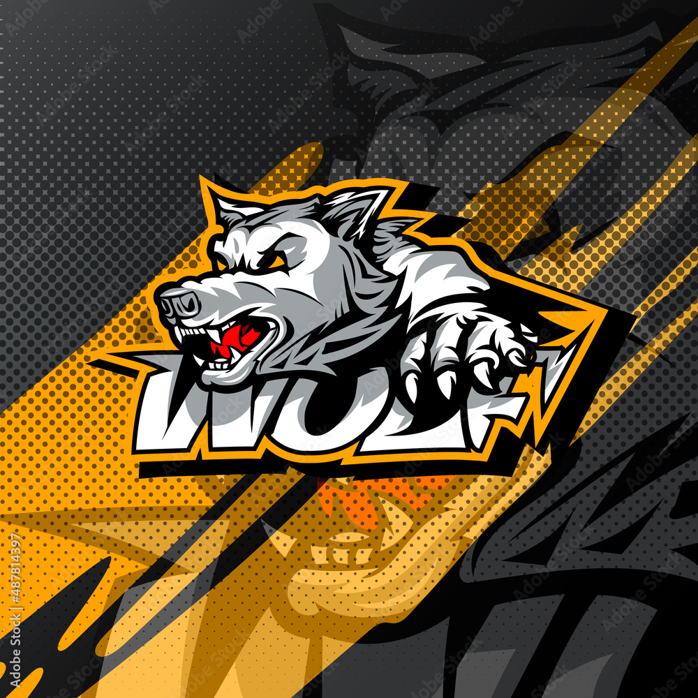 Obraz premium Bad wolf logo for esport, sport, or game team mascot.
