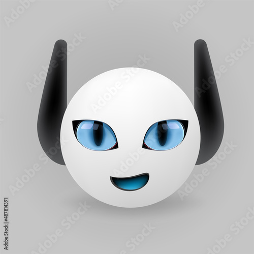 modern realistic bot avatar in white color