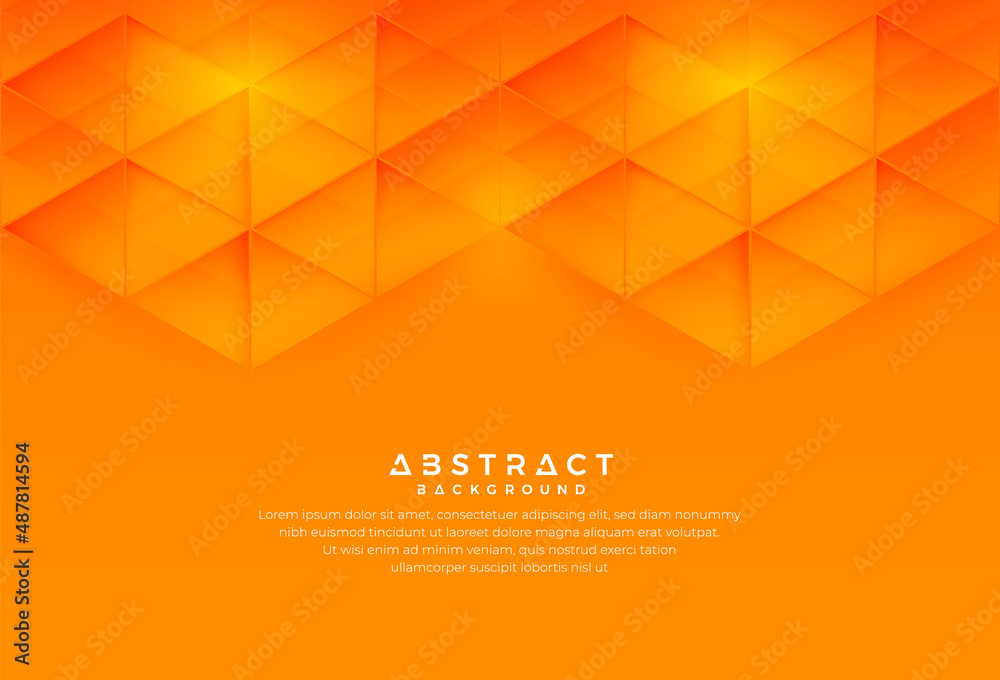 Vector abstract background orange geometric shape technology digital ...
