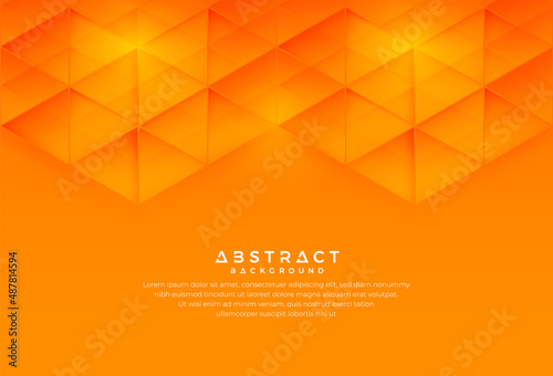 Vector abstract background orange geometric shape technology digital. Minimal and modern bright graphic design concept. Space for your text. Suit for cover, poster, banner, brochure, ad, web.