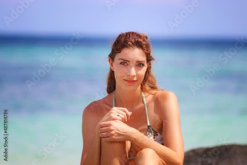 woman in bikini on the beach