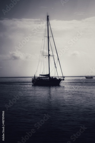 sailboat at sunset