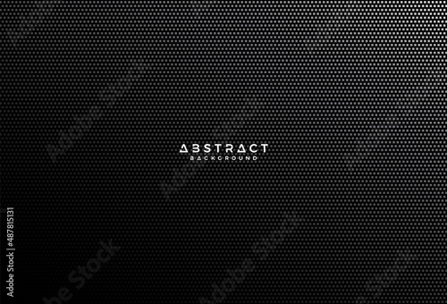 Minimalist black carbon fiber abstract background with dark gradient geometric texture elements. Modern simple design. Black metallic square wallpaper. Vector illustration