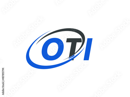 OTI letter creative modern elegant swoosh logo design