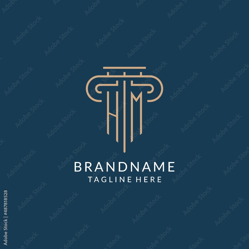 Initial letter HM pillar logo, law firm logo design inspiration Stock ...
