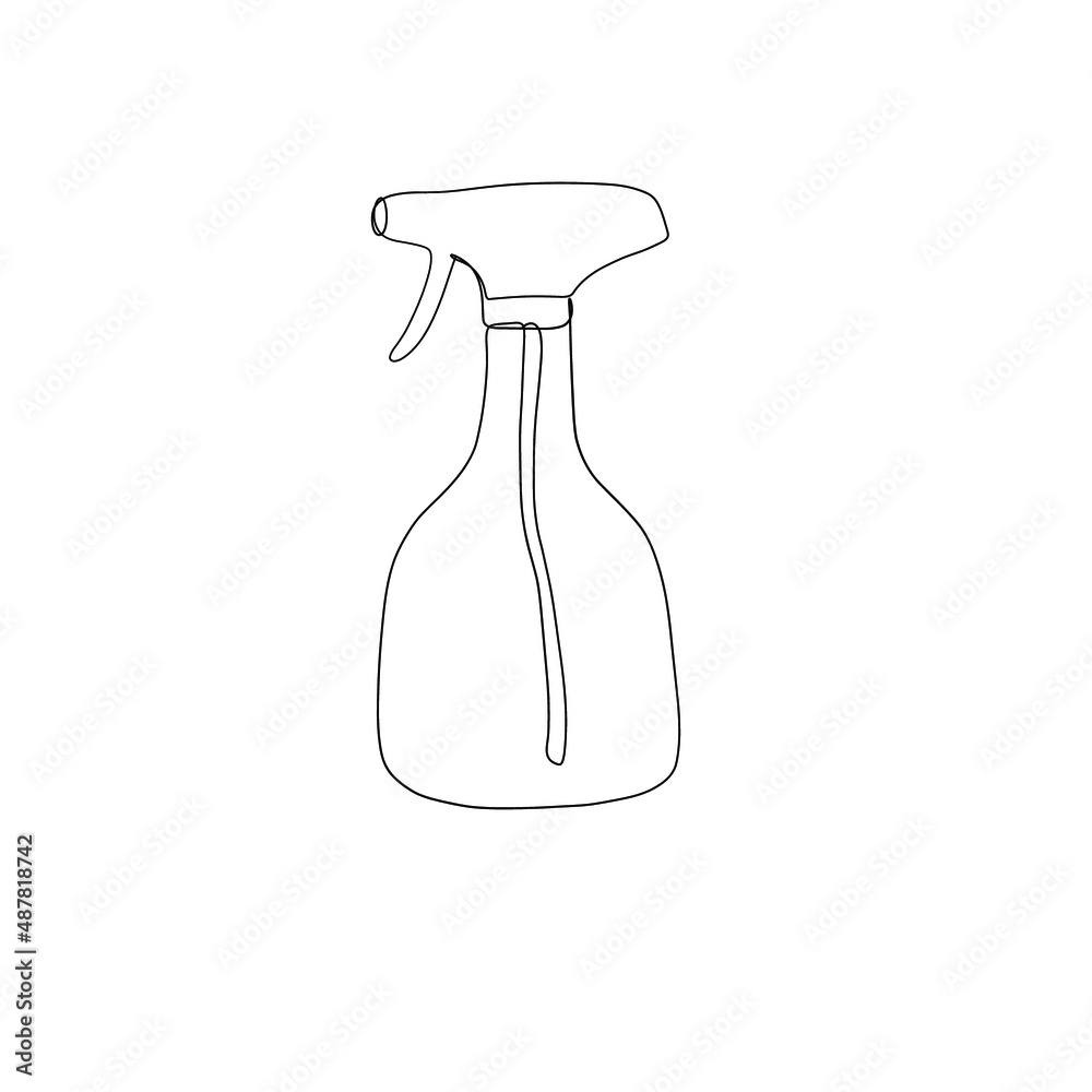 One line spray. Vector illustration isolated on white background. One line spray. Vector illustration isolated on white background.