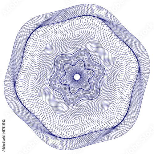 Watermark ,Guilloche rosetta  , design for  background for certificate, 