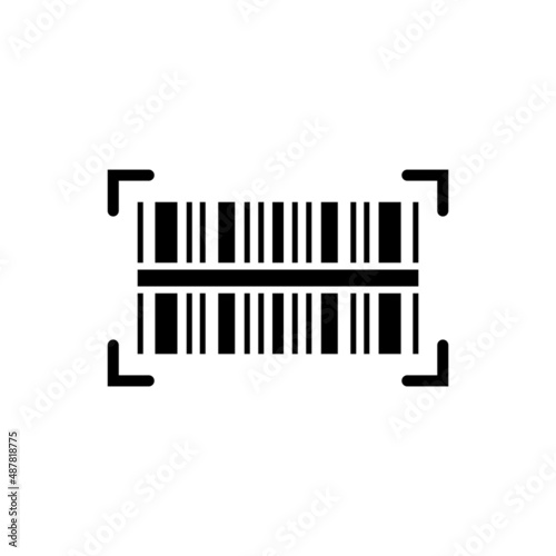 Barcode scan icon vector illustration Flat design style