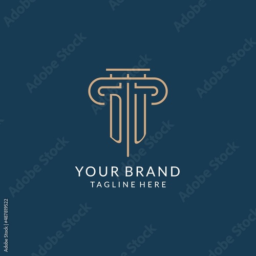 Initial letter DU pillar logo, law firm logo design inspiration