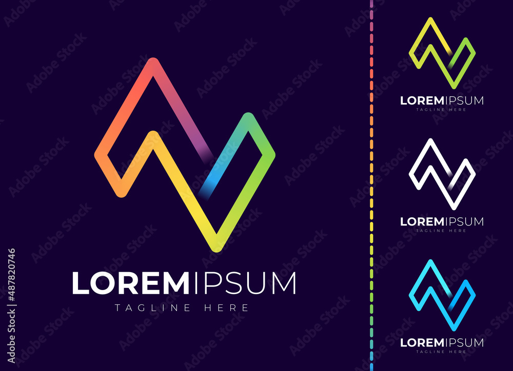 Letter n logo colorful gradient design template Letter n logo colorful gradient design template