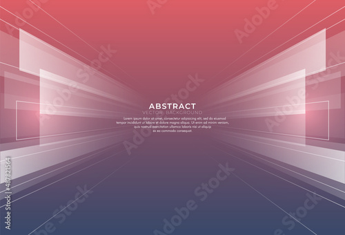 Abstract halftone gradient square shape motion on pastel background. Modern simple geometric shapes design. Bright square and lines pattern element. Futuristic style overlapping geometry concept.