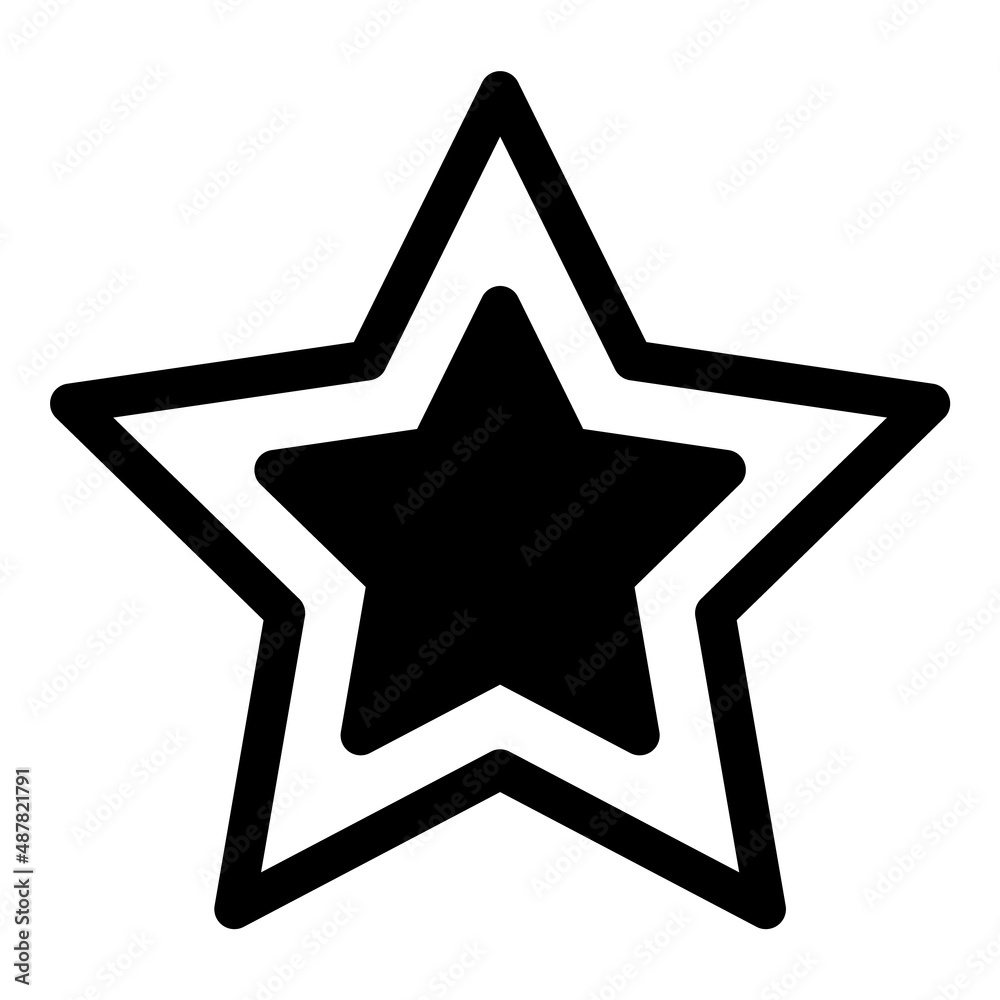 Star Abstract Glyph Flat Icon Isolated On White Background Star Abstract Glyph Flat Icon Isolated On White Background