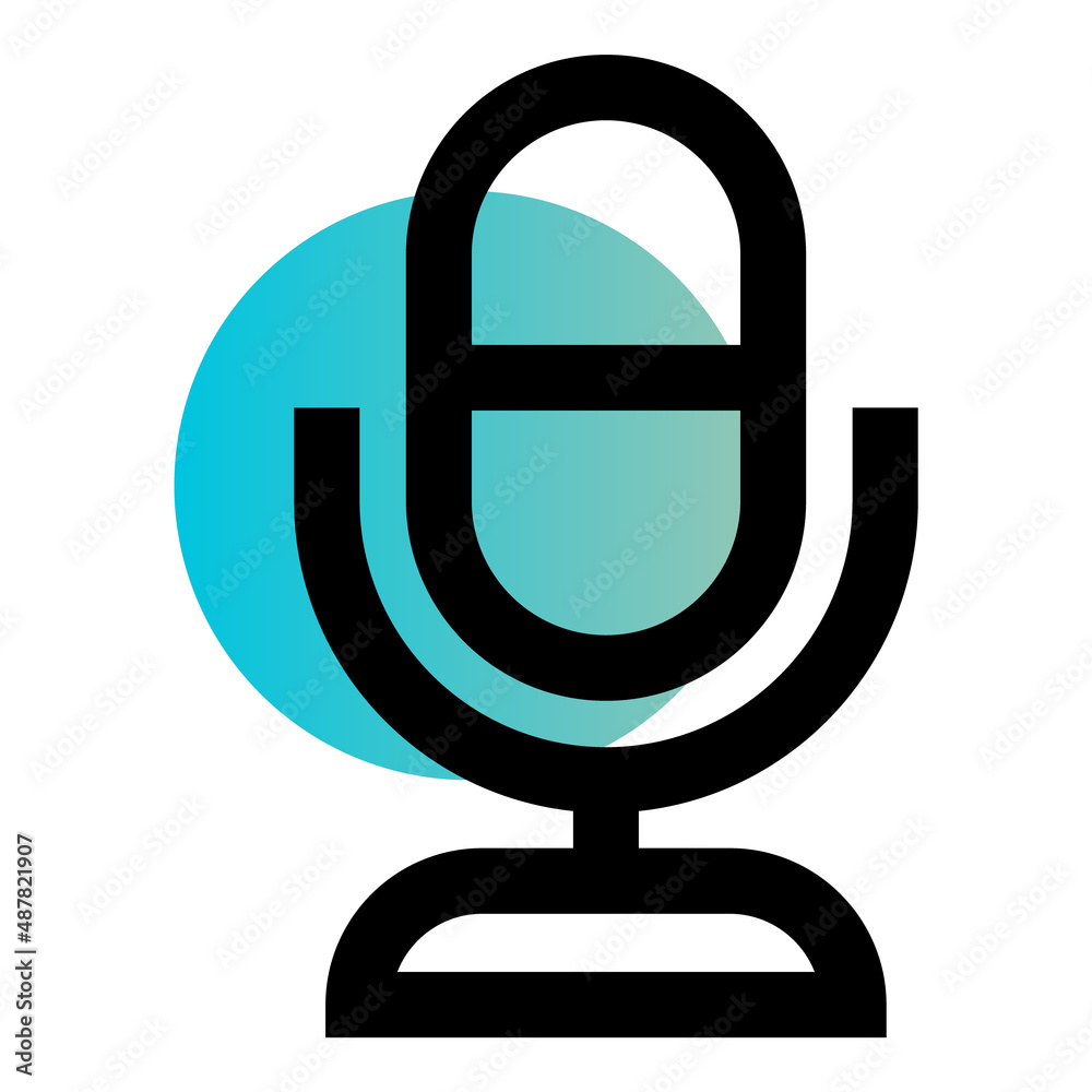 Microphone Flat Icon Isolated On White Background Microphone Flat Icon Isolated On White Background