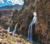 Unique Kapuzbasi Waterfalls in Aladaglar National Park, Tuaruz Mountains of Turkey