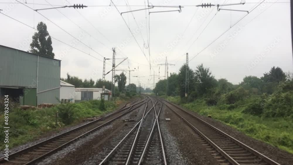 Railway tracks motion train terminal station Railway tracks motion train terminal station