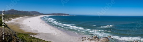 Beautiful white sand Noordhoek beach along Chapman's peak drive Cape Town South Africa. Noordhoek Beach Cape Town photo