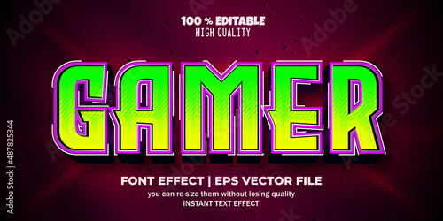 gamer text effect. editable font