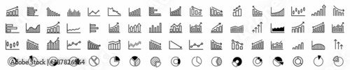 Valokuva Growing bar graph icon set