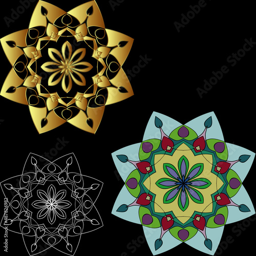 Mandala, circular ornament.