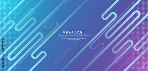 Abstract blue and purple gradient background with diagonal rounded lines. Modern geometric halftone line pattern. Suit for poster, advertising, cover, banner, brochure, flyer, presentation.