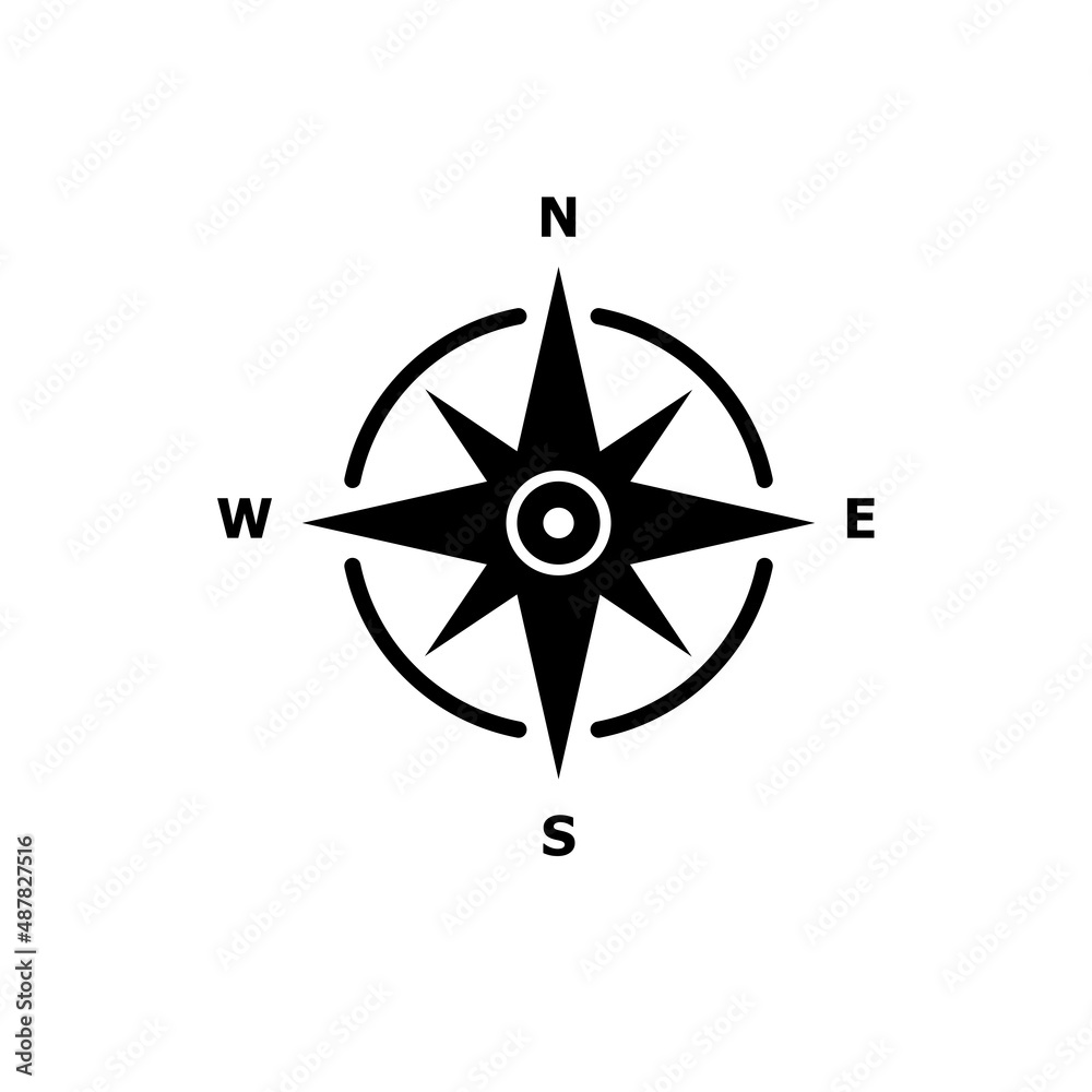 Compass Rose Icon Vector Logo Template Ilustrasi Desain Compass Rose Icon Vector Logo Template Ilustrasi Desain