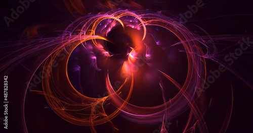 3D rendering abstract colorful fractal light background