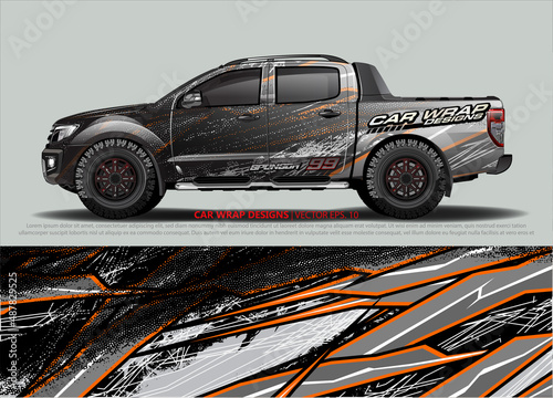 car wrap design. simple lines with abstract background vector concept for vehicle vinyl wrap and automotive decal livery