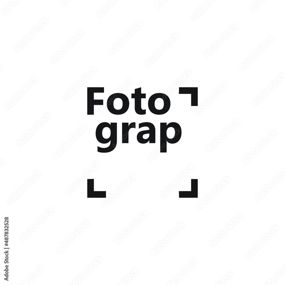 Obraz premium Camera focus concept with Photograph logotype