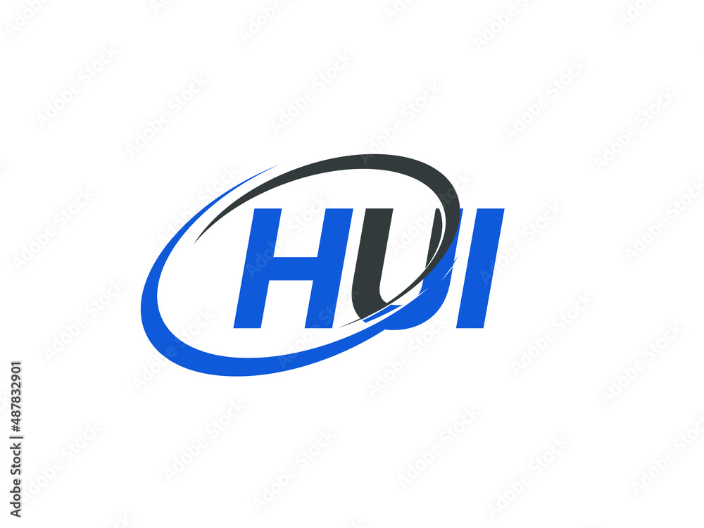 HUI letter creative modern elegant swoosh logo design