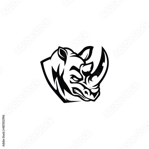 Angry rhino logo for esport company