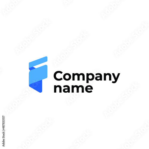 Minimalist blue wallet logo for accounting business or fintech company