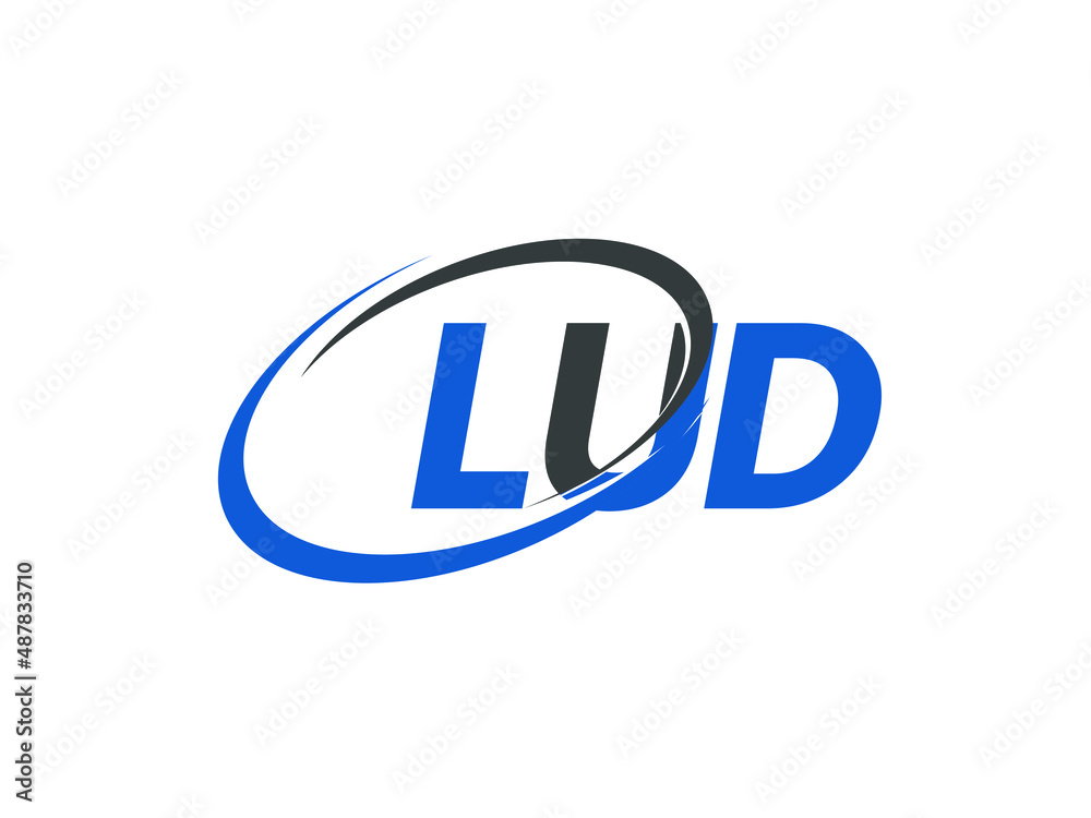 LUD letter creative modern elegant swoosh logo design LUD letter creative modern elegant swoosh logo design
