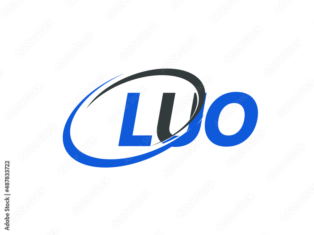 LUO letter creative modern elegant swoosh logo design LUO letter creative modern elegant swoosh logo design