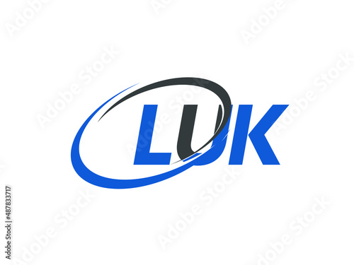 LUK letter creative modern elegant swoosh logo design