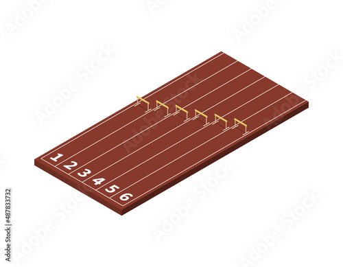 Running Track Isometric Composition