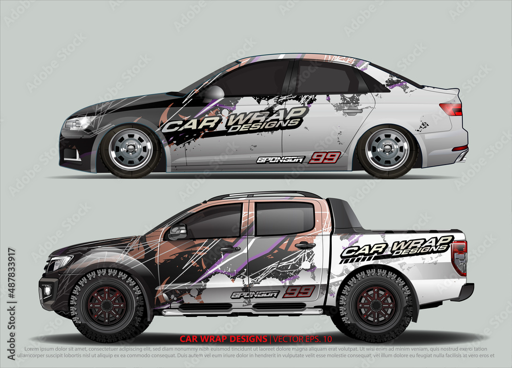 car wrap design. simple lines with abstract background vector concept for vehicle vinyl wrap and automotive decal livery car wrap design. simple lines with abstract background vector concept for vehicle vinyl wrap and automotive decal livery