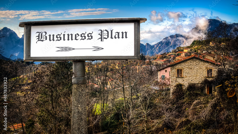 Fototapeta premium Street Sign to Business Plan