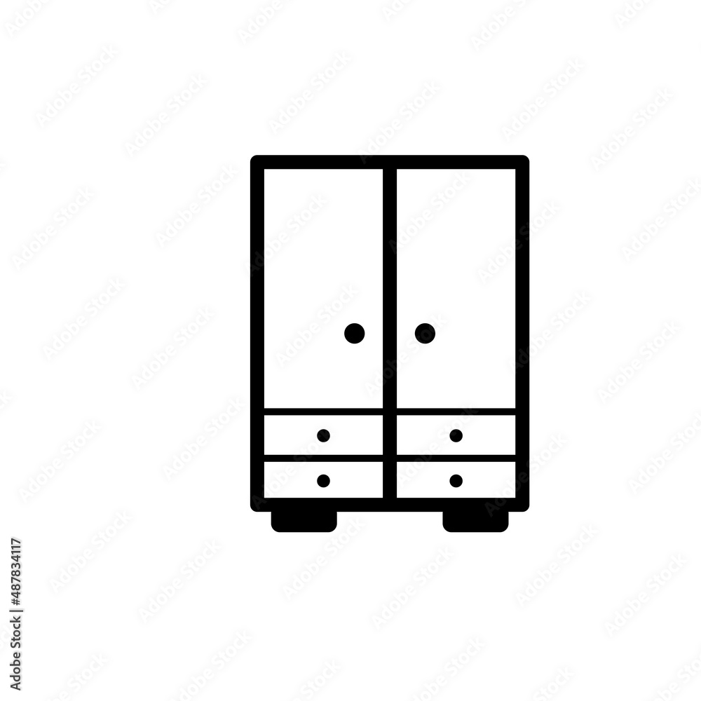 Wardrobe Icon Vector Illustration Flat Design Wardrobe Icon Vector Illustration Flat Design