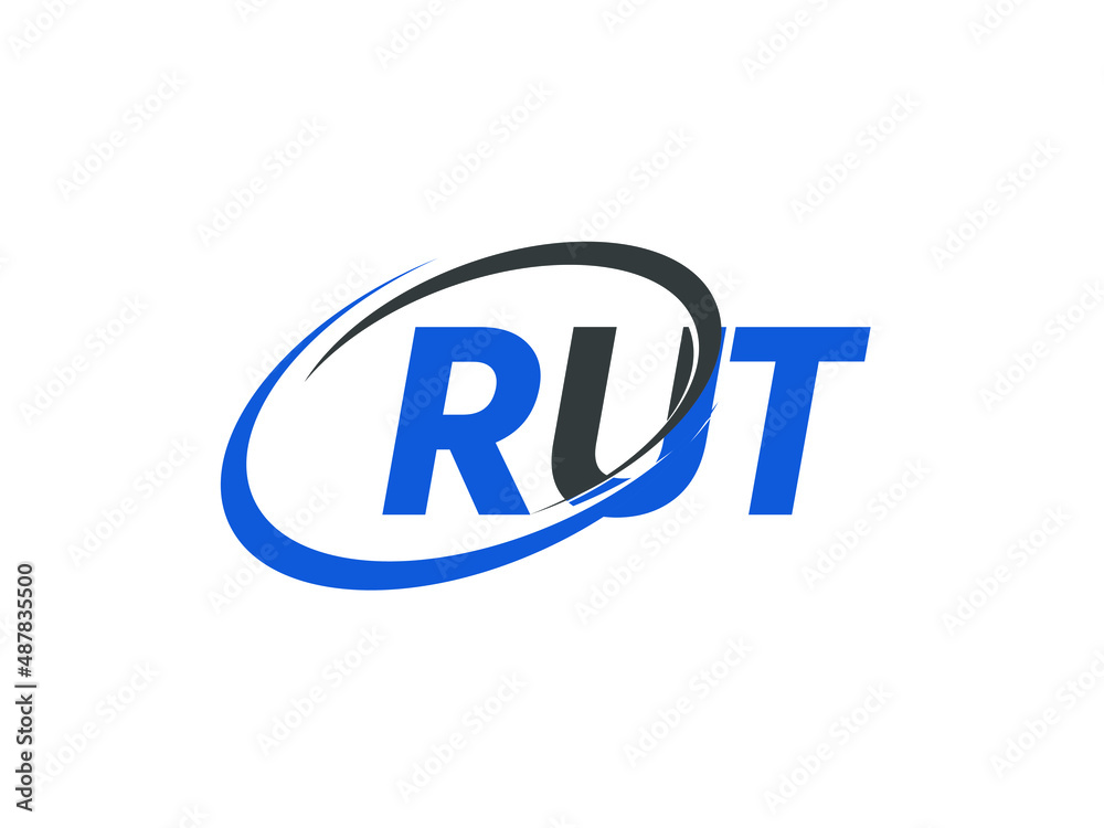 RUT letter creative modern elegant swoosh logo design