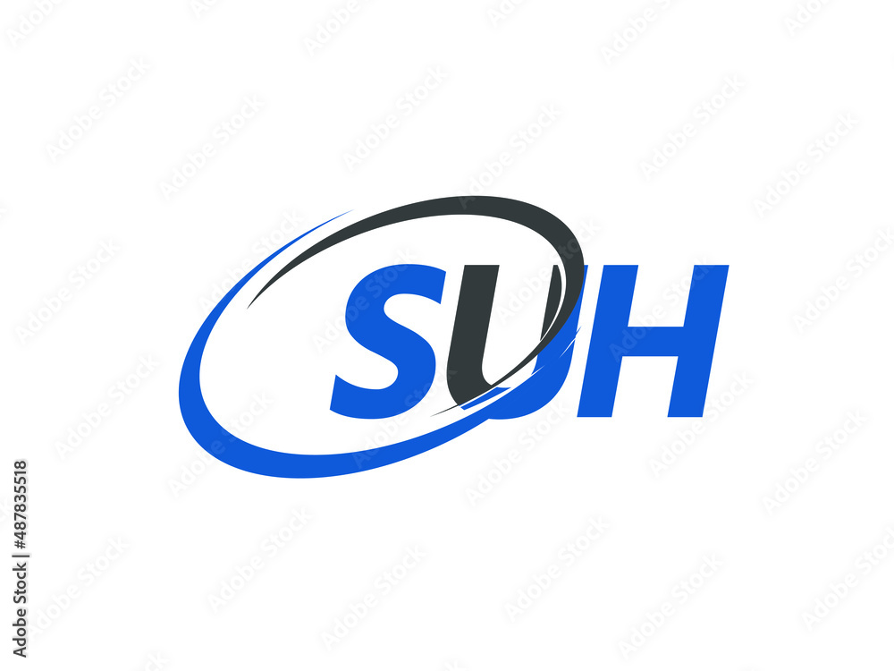 SUH letter creative modern elegant swoosh logo design SUH letter creative modern elegant swoosh logo design