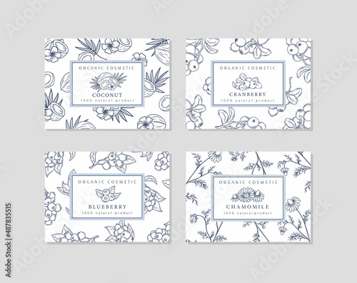 Cosmetics Boxes Set. Vector Wrapped Containers Label Cover Collection.