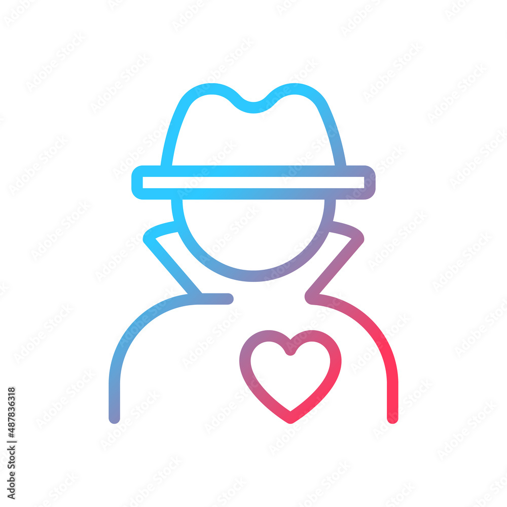 Anonymous donation gradient linear vector icon. Voluntary contribution. Charitable giving. Transfer cash anonymously. Thin line color symbol. Modern style pictogram. Vector isolated outline drawing Anonymous donation gradient linear vector icon. Voluntary contribution. Charitable giving. Transfer cash anonymously. Thin line color symbol. Modern style pictogram. Vector isolated outline drawing