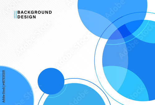 Abstract bright blue circles background with circle lines. Modern simple colorful geometric shape template design. Suit for website, poster, banner, presentation, brochure, cover, flyer