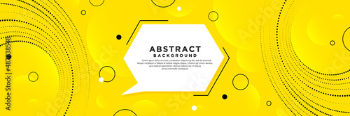Abstract modern yellow gradient background with halftone decoration. Trendy simple dynamic circles geometric shape design. Geometric shape graphic element with space for your text