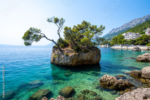 amazing rock in Brela on Makarska riviera in Dalmatia in Croatia